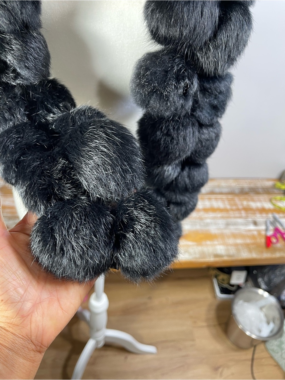 Cajon Real Rabbit Fur Wrap/Scarf - Picture 4 of 8